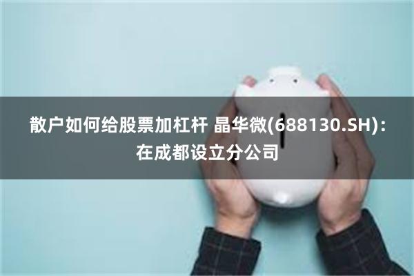 散户如何给股票加杠杆 晶华微(688130.SH)：在成都设立分公司