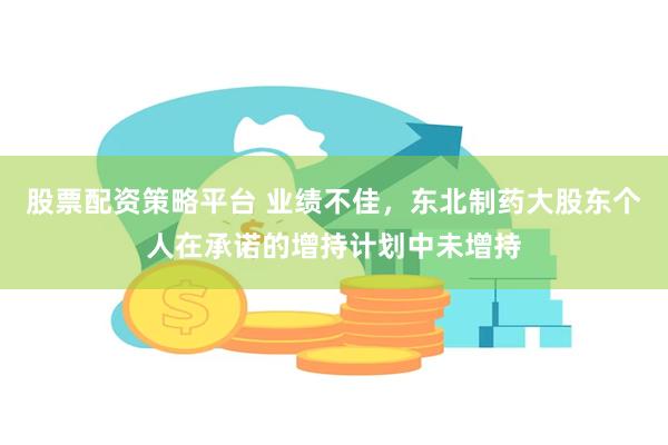 股票配资策略平台 业绩不佳，东北制药大股东个人在承诺的增持计划中未增持